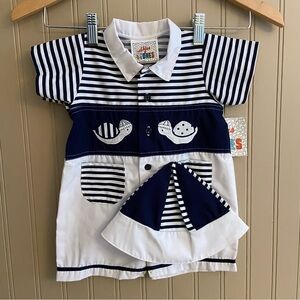 *new* Vintage Pebbles & Stones Unisex One Piece Romper Baby Size 12 Months
